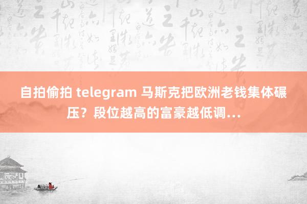 自拍偷拍 telegram 马斯克把欧洲老钱集体碾压？段位越高的富豪越低调…